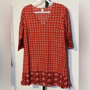Old Navy Red Patterned Tunic